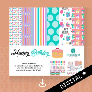 Papel deco Happy Birthday