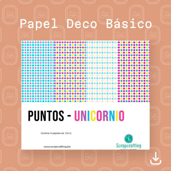 Papel digital de puntos unicornio